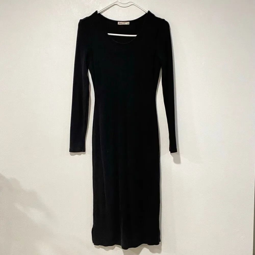 Marine Layer Women’s Black Long Sleeve Midi Dress Size S